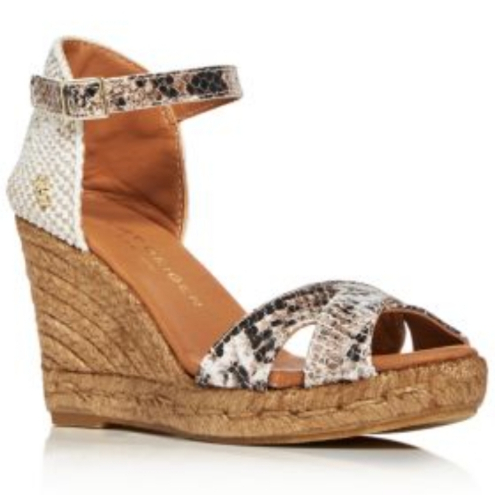 NIB Kurt Geiger London Leona Snake Print Wedges size 37